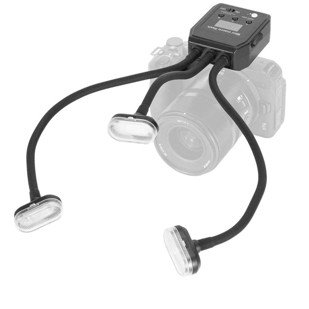 Flash Macro Dual con Dos Flashes y Luz Frontal – Compatible con Nikon, Sony y Canon | Fotografía Dental Profesional