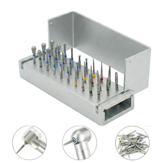 Autoclavable Aluminum Burr Holders for 30 High-Speed Turbine Burrs